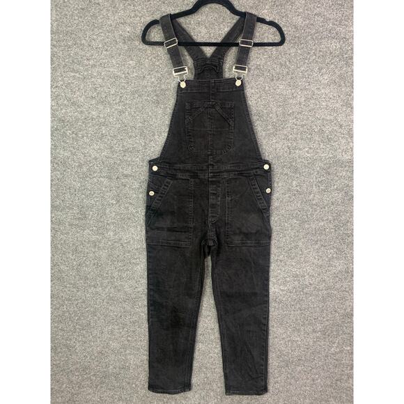 Gap Slouchy Jean Overalls Black Denim SZ XS‎ Petite - Picture 1 of 11